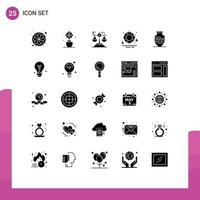 Set of 25 Modern UI Icons Symbols Signs for ancient jar park choice water law Editable Vector Design Elements