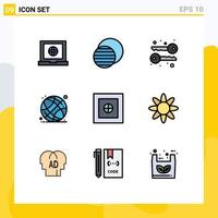 Modern Set of 9 Filledline Flat Colors Pictograph of flower money keys finance online Editable Vector Design Elements