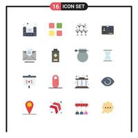 16 User Interface Flat Color Pack of modern Signs and Symbols of copy identity math card wedding Editable Pack of Creative Vector Design Elements