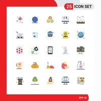 25 Thematic Vector Flat Colors and Editable Symbols of egg education seo book circle Editable Vector Design Elements