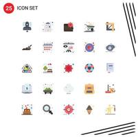 Set of 25 Modern UI Icons Symbols Signs for farming agriculture wallet making personal Editable Vector Design Elements