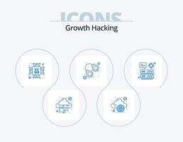Hacking Blue Icon Pack 5 Icon Design. datacenter. handcuff. internet. bandit. exclamation vector