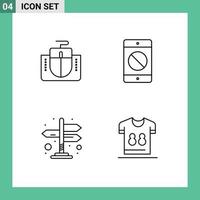 Group of 4 Filledline Flat Colors Signs and Symbols for mouse directions computer devices arrows Editable Vector Design Elements