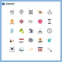 Universal Icon Symbols Group of 25 Modern Flat Colors of move file laboratory folder film reel Editable Vector Design Elements