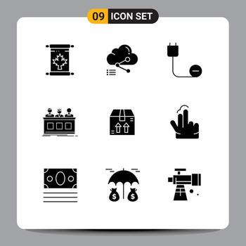 9 Universal Solid Glyphs Set for Web and Mobile Applications judge contest link competition hardware Editable Vector Design Elements