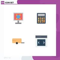 Modern Set of 4 Flat Icons and symbols such as crop financial program accounting farmer Editable Vector Design Elements