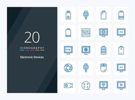 20 Devices Blue Color icon for presentation vector