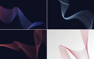 Collection of geometric minimal lines pattern set vector