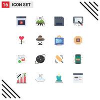 Modern Set of 16 Flat Colors and symbols such as tablet design graphic hardware devices Editable Pack of Creative Vector Design Elements