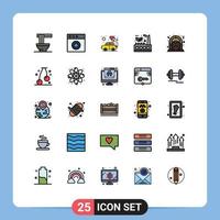 Universal Icon Symbols Group of 25 Modern Filled line Flat Colors of culture sustainable heart factory doodle Editable Vector Design Elements