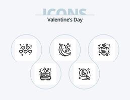 paquete de iconos de línea de día de san valentín 5 diseño de iconos. . corazón. san valentin círculo. amar vector