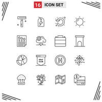 16 Creative Icons Modern Signs and Symbols of arrows sun circle summer up Editable Vector Design Elements