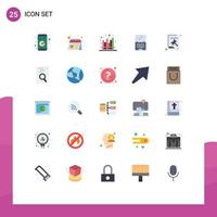 Set of 25 Modern UI Icons Symbols Signs for imac monitor schedule computer market Editable Vector Design Elements