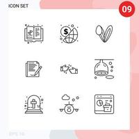 Set of 9 Modern UI Icons Symbols Signs for paper form money report rabbit Editable Vector Design Elements