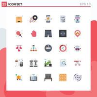 Set of 25 Modern UI Icons Symbols Signs for shop rating emergency portfolio cv Editable Vector Design Elements