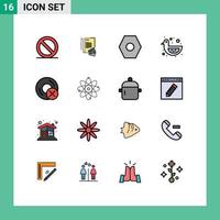 Universal Icon Symbols Group of 16 Modern Flat Color Filled Lines of gadget devices settings computers shower duck Editable Creative Vector Design Elements