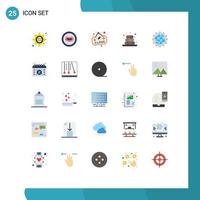 Set of 25 Modern UI Icons Symbols Signs for business globe board world towels Editable Vector Design Elements