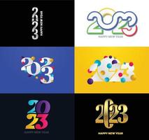 Big Collection of 2023 Happy New Year symbols Cover of business diary for 2023 with wishes vector