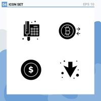 Creative Icons Modern Signs and Symbols of contact global call money down Editable Vector Design Elements