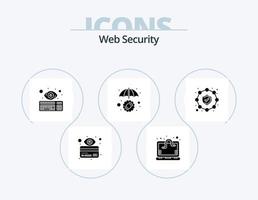 Web Security Glyph Icon Pack 5 Icon Design. network. umbrella. cyber. protection. key logger vector