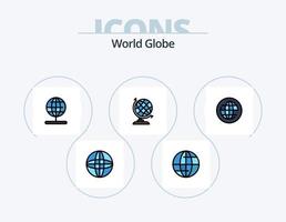 paquete de iconos llenos de línea de globo 5 diseño de iconos. . Internet. globo. globo. web vector