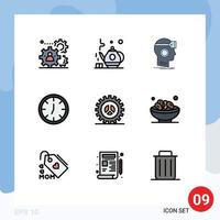 Filledline Flat Color Pack of 9 Universal Symbols of seo wall vr interior virtual Editable Vector Design Elements