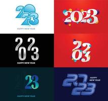 Big Set of 2023 Happy New Year logo text design 2023 number design template vector