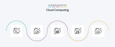 paquete de iconos de la línea 5 de computación en la nube que incluye la nube. nube. almacenamiento. nube vector