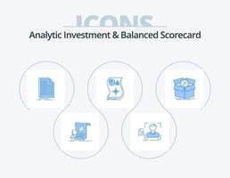 Analytic Investment And Balanced Scorecard Blue Icon Pack 5 Icon Design. relationship. estimation. scan. statement. file vector