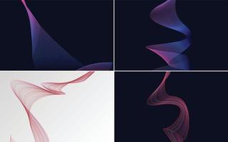 Use these abstract waving line backgrounds to create a cohesive look for your project vector