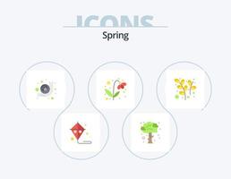 Spring Flat Icon Pack 5 Icon Design. . plant. snail. easter. nature vector