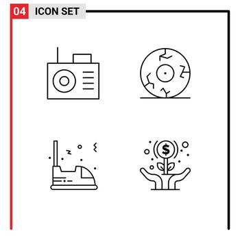 4 Line concept for Websites Mobile and Apps device vehicle fear electric expand Editable Vector Design Elements