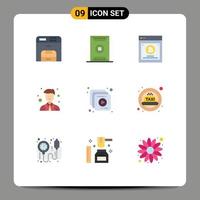 9 User Interface Flat Color Pack of modern Signs and Symbols of collection site stadium man split testing Editable Vector Design Elements