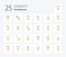 Hand Gestures 25 Flat Color icon pack including hand. gesture. hold. four. right vector