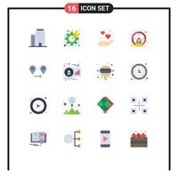 16 Universal Flat Color Signs Symbols of map gps hand goal female Editable Pack of Creative Vector Design Elements