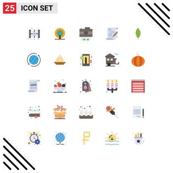 Editable Vector Line Pack of 25 Simple Flat Colors of write feather camera document agreement Editable Vector Design Elements