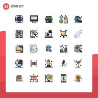 Set of 25 Modern UI Icons Symbols Signs for toy geometric imac bricks balance Editable Vector Design Elements