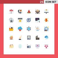 Universal Icon Symbols Group of 25 Modern Flat Colors of computers mashed shop holiday dinner Editable Vector Design Elements