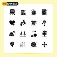 paquete de iconos de vector de stock de 16 signos y símbolos de línea para el documento de tienda de diseño médico editar elementos de diseño de vector editables