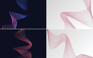 Wave curve abstract vector backgrounds for high-quality presentations. flyers. and brochures