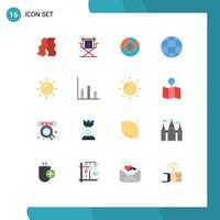 Universal Icon Symbols Group of 16 Modern Flat Colors of education statistics diagram report finance Editable Pack of Creative Vector Design Elements