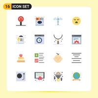Stock Vector Icon Pack of 16 Line Signs and Symbols for data analysis medical feeling emotion Editable Pack of Creative Vector Design Elements