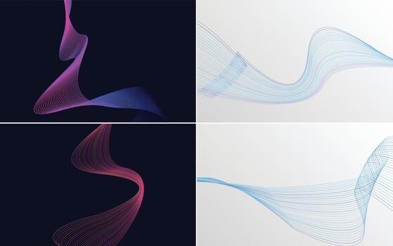 Collection of geometric minimal lines pattern set vector