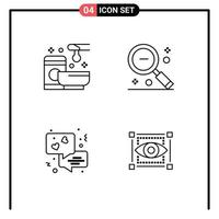 4 Thematic Vector Filledline Flat Colors and Editable Symbols of relax ui wax minus communication Editable Vector Design Elements