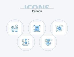 Canadá icono azul paquete 5 diseño de iconos. círculo. invitar. arquitectura. sobre. lámina vector