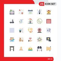 Modern Set of 25 Flat Colors and symbols such as discount bonus date witch fly Editable Vector Design Elements