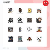 conjunto de 16 iconos de interfaz de usuario modernos signos de símbolos para la optimización muebles nota picnic crear elementos de diseño de vectores creativos editables