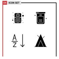 Universal Solid Glyphs Set for Web and Mobile Applications computer alphabetical speaker cleaning sort Editable Vector Design Elements