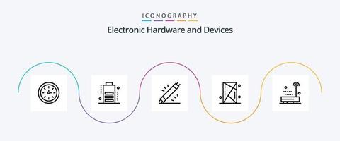 Devices Line 5 Icon Pack Including devices. outline. electric. games. console vector