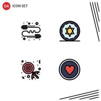 Pictogram Set of 4 Simple Filledline Flat Colors of buzz dessert gossip halloween achievement Editable Vector Design Elements